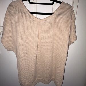 Cream Knit Short Sleeve Top